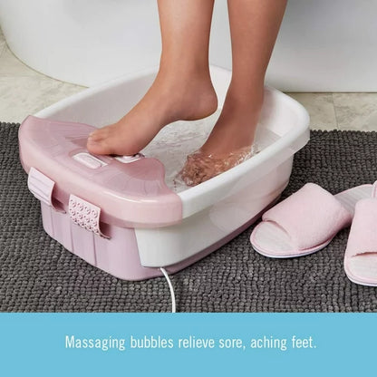 Homedics, Bubble Bliss Deluxe Massaging Foot Spa with Heat, Pink, FB-52J