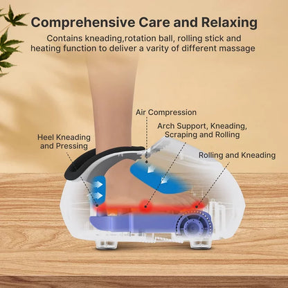 RENPHO Foot Massager Machine with Heat Shiatsu Deep Kneading Multi Level Settings Delivers Relief for Tired Muscles and Plantar Fasciitis Fits Feet Up to Men Size 12